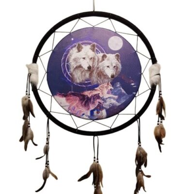 Dreamcatcher Moon Wolf Pack 62cm Round SALE