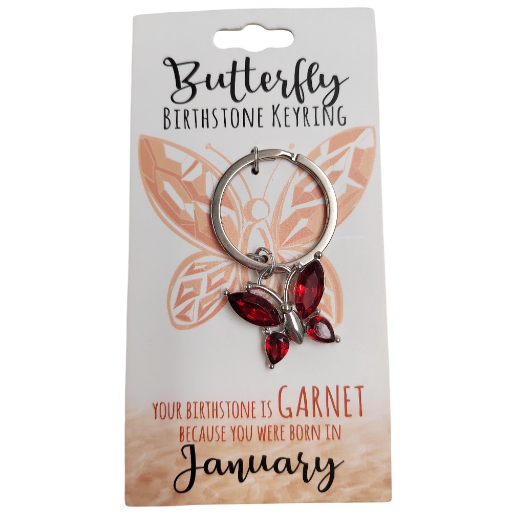 January Butterfly Keyring