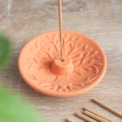 Tree Of Life Terracotta Incense Plate CLEARANCE