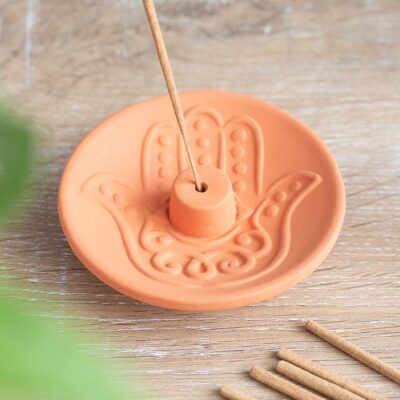 Hamsa Terracotta Incense Plate CLEARANCE