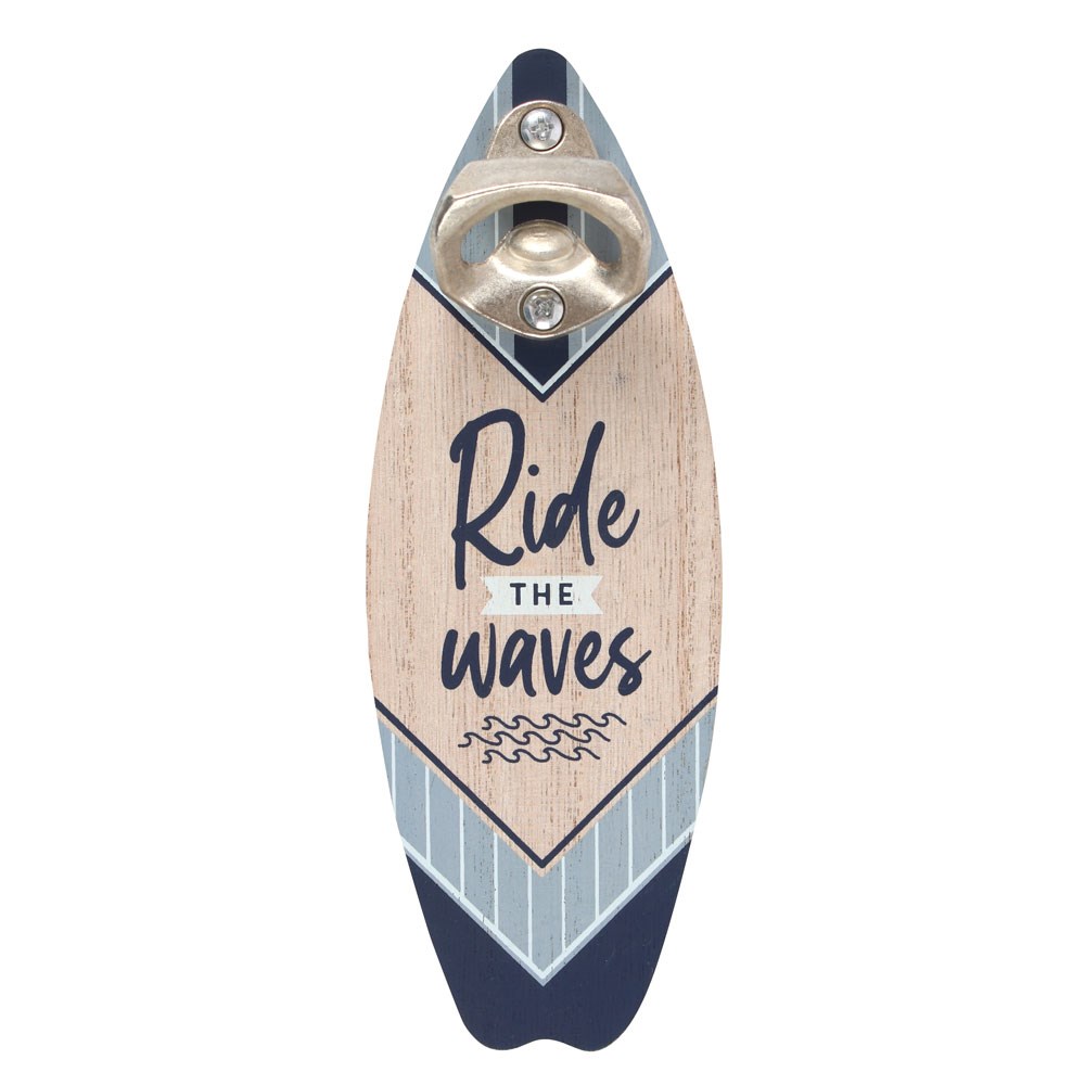 Ride The Waves Surfboard Bottle Opener Plaque CLEARANCE