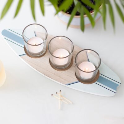 Surfboard Triple Tealight Holder CLEARANCE