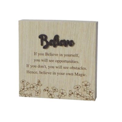Believe Wishes Wooden Plaque CLEARANCE