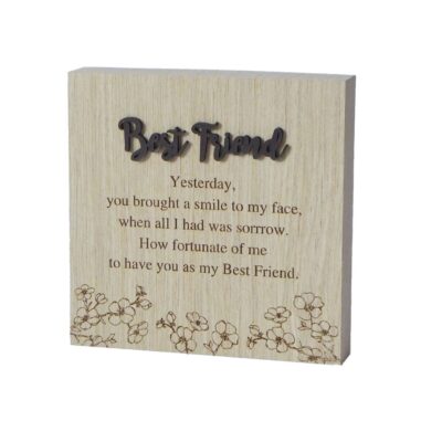Best Friend Wishes Wooden Plaque CLEARANCE