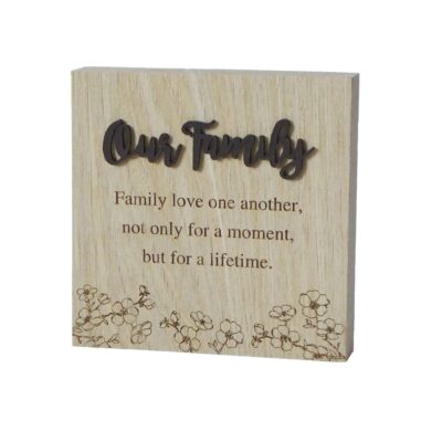 Our Family Wishes Wooden Plaque CLEARANCE