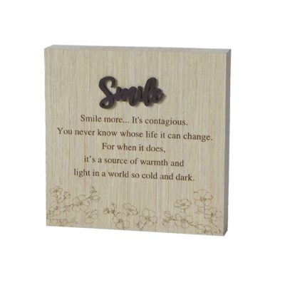 Smile Wishes Wooden Plaque CLEARANCE