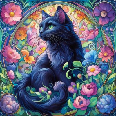 Black Cat Ceramic Trivet