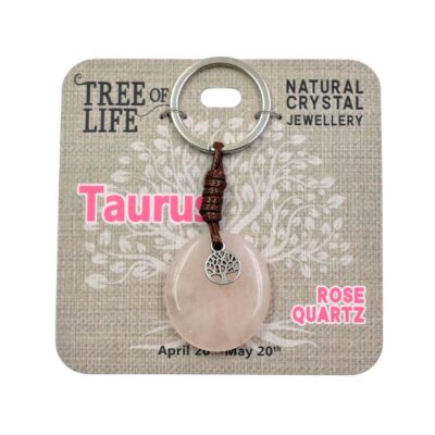 Taurus Rose Quartz Keyring