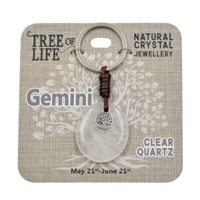 Gemini Clear Quartz Keyring