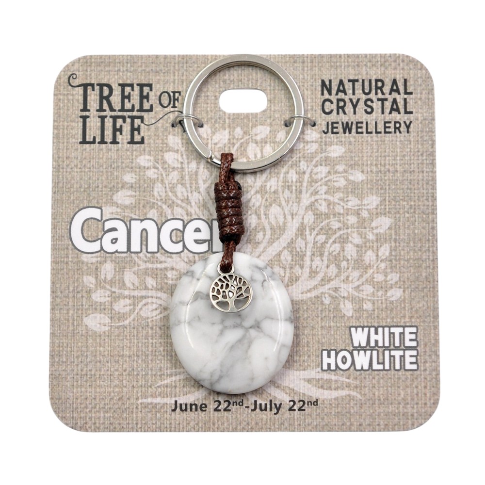 Cancer White Howlite Keyring