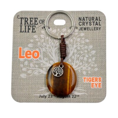 Leo Tigers Eye Keyring