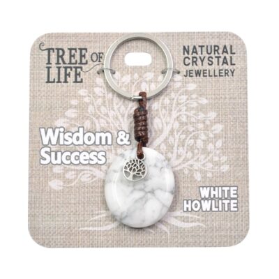 Wisdom & Success White Howlite Keyring