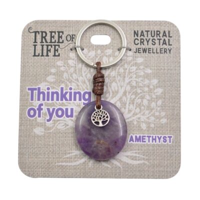 Thinking Of You Amethyst Keyring