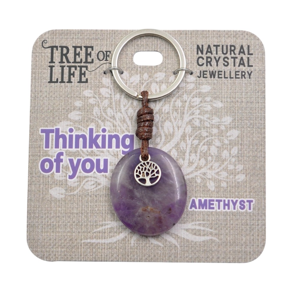 Thinking Of You Amethyst Keyring