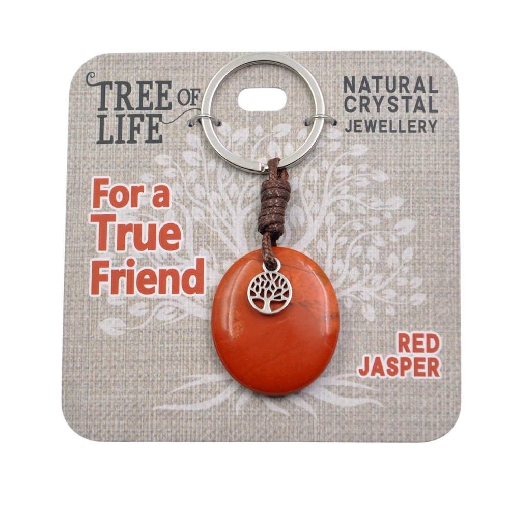 For A True Friend Red Jasper Keyring