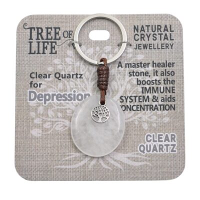 Depression Clear Quartz Keyring