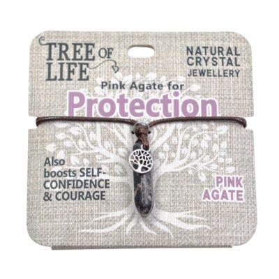 Protection Pink Agate Necklace