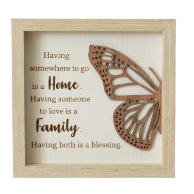 Home & Family Butterfly Plaque SALE