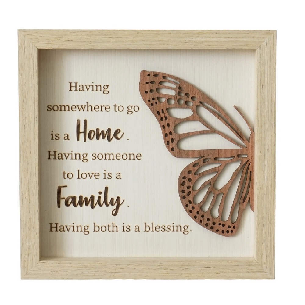 Home & Family Butterfly Plaque SALE