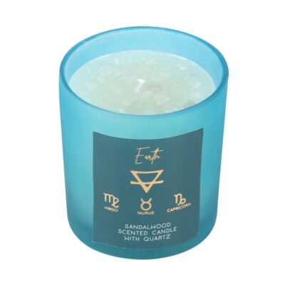 SECOND Earth Element Sandalwood Crystal Chip Candle