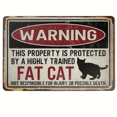Fat Cat Metal Wall Art