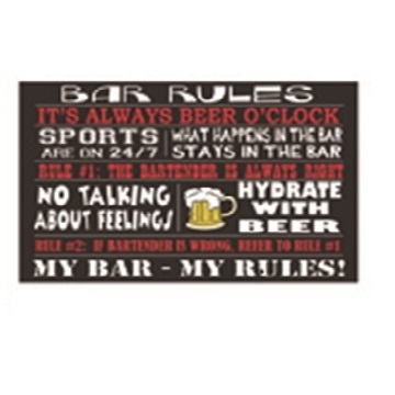 Bar Rules Metal Wall Art