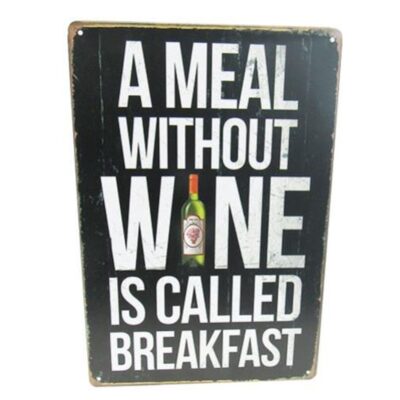 Without Wine Metal Wall Art