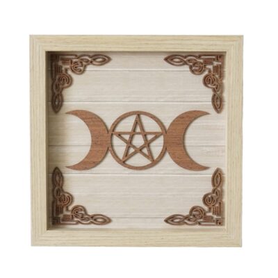 Triple Moon Wooden Plaque