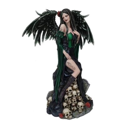 Gothic Angel On Skulls