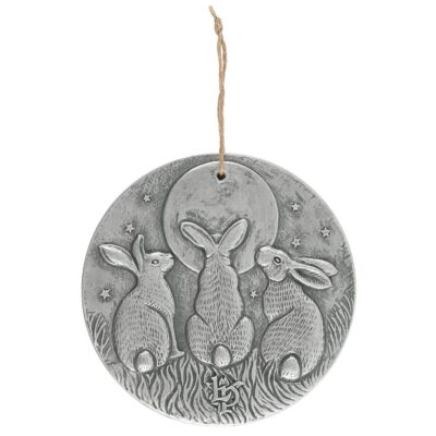 Silver Effect Moon Shadows Terracotta Plaque by Lisa Parker