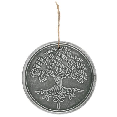Terracotta Silver Tree of Life Terracotta Plaque by Lisa Parker