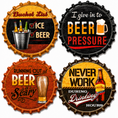 Beer Ceramic Coasters Set 4