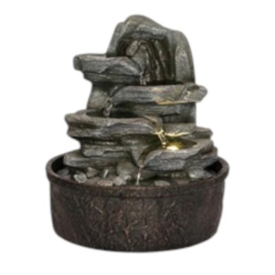 Tiered Rock Cascade with LED